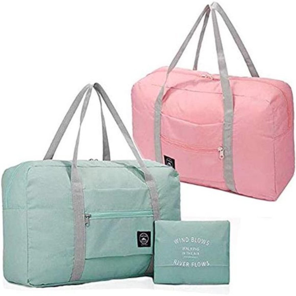 2 Pack Foldable Travel Bag Waterproof Travel Duffel Bag Carry-on Tote